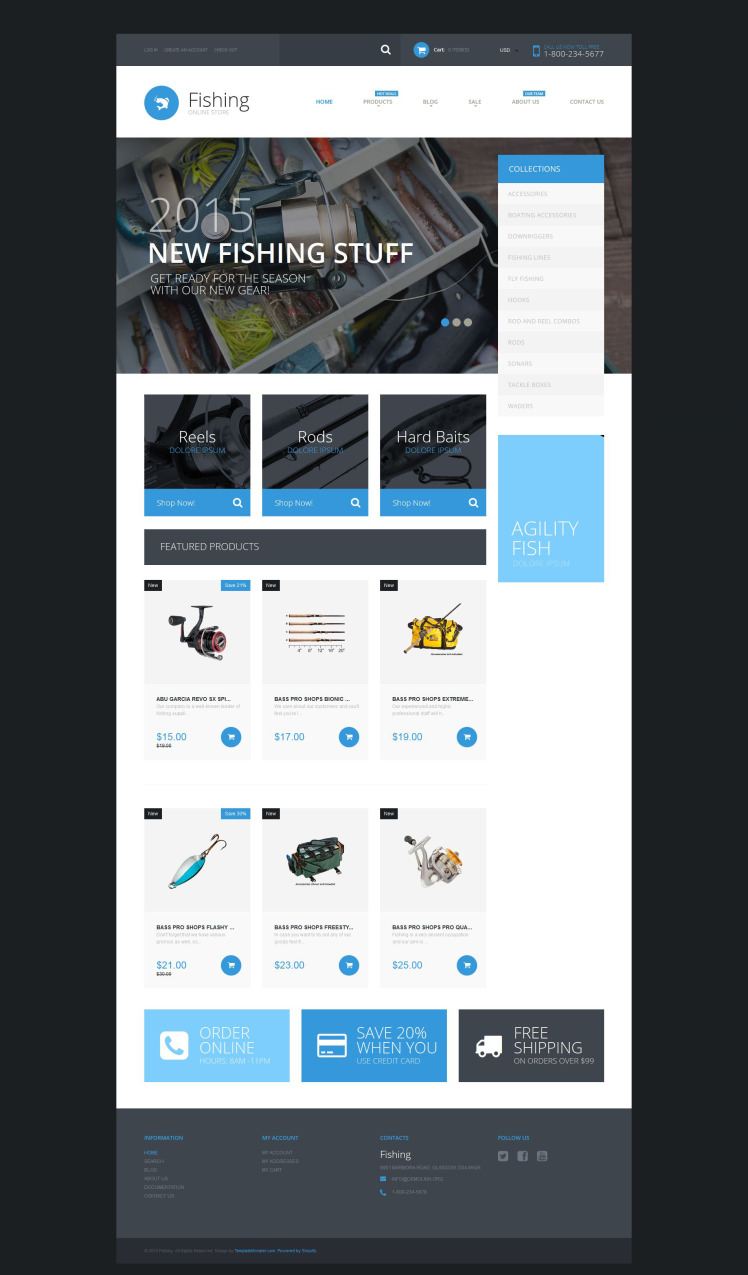 Fishing Supplies Shopify Theme #53080