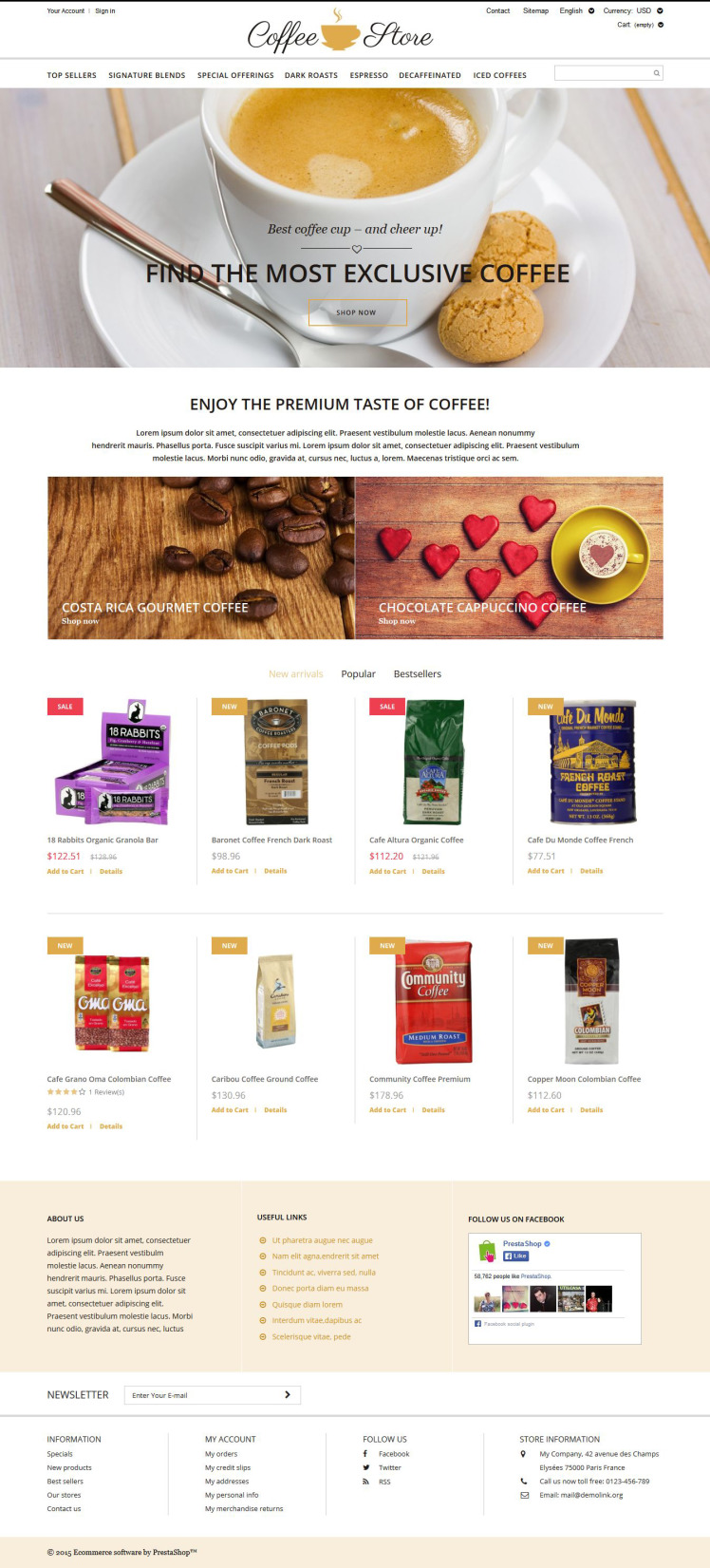 Coffee Shop PrestaShop Themes