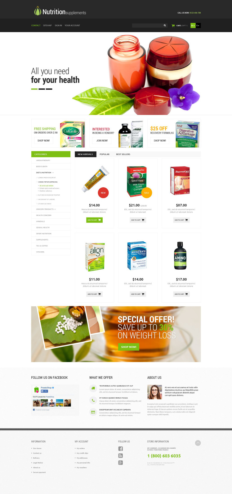 Nutrition Products PrestaShop Themes