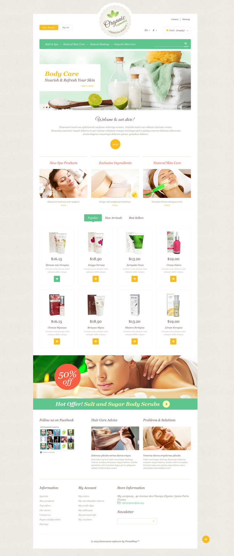 Organic Skin Care PrestaShop Themes