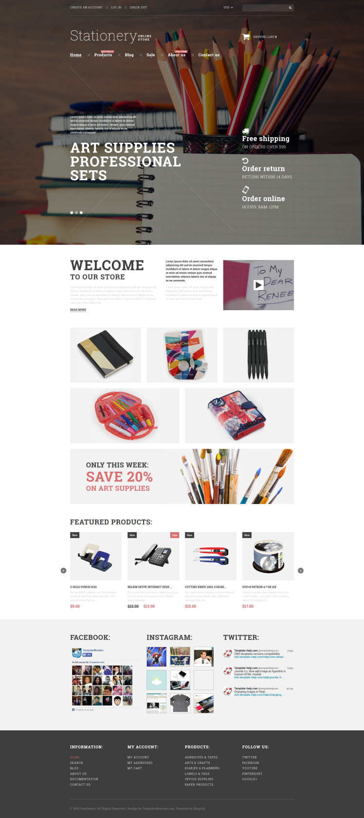 Stationery Goods Shopify Theme #53344