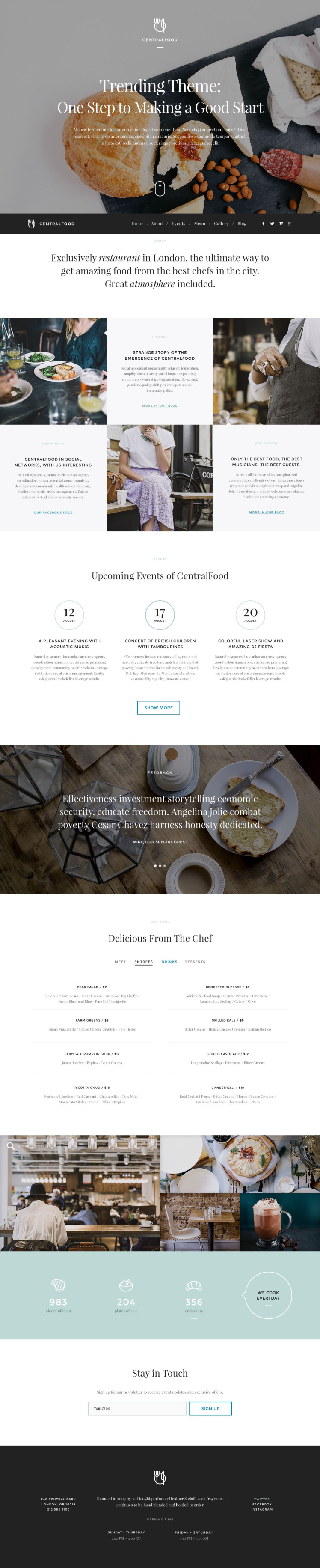 Cafe and Restaurant Responsive WordPress Theme