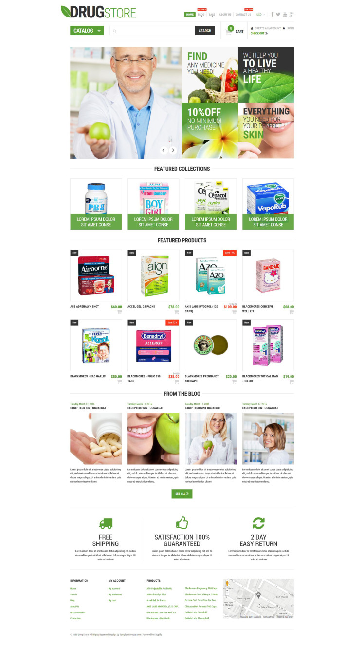 Pharmaceutical Business eCommerce Shopify Theme #53439