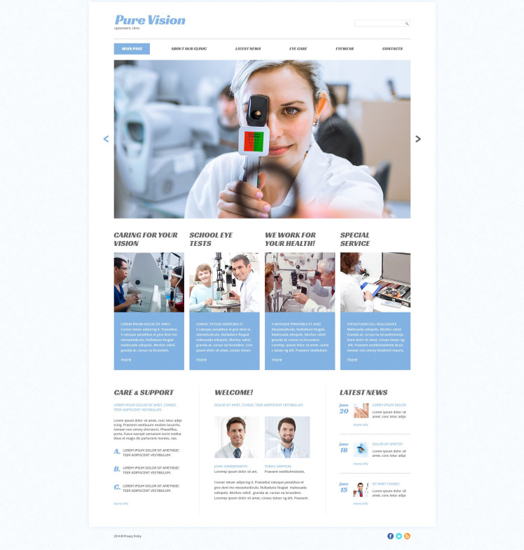 Pure Vision Website Template #53414