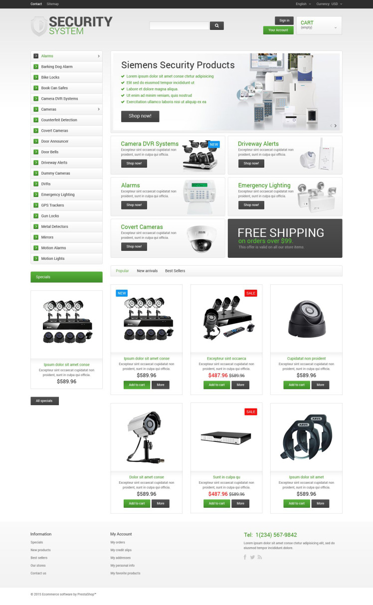 Security System PrestaShop Themes