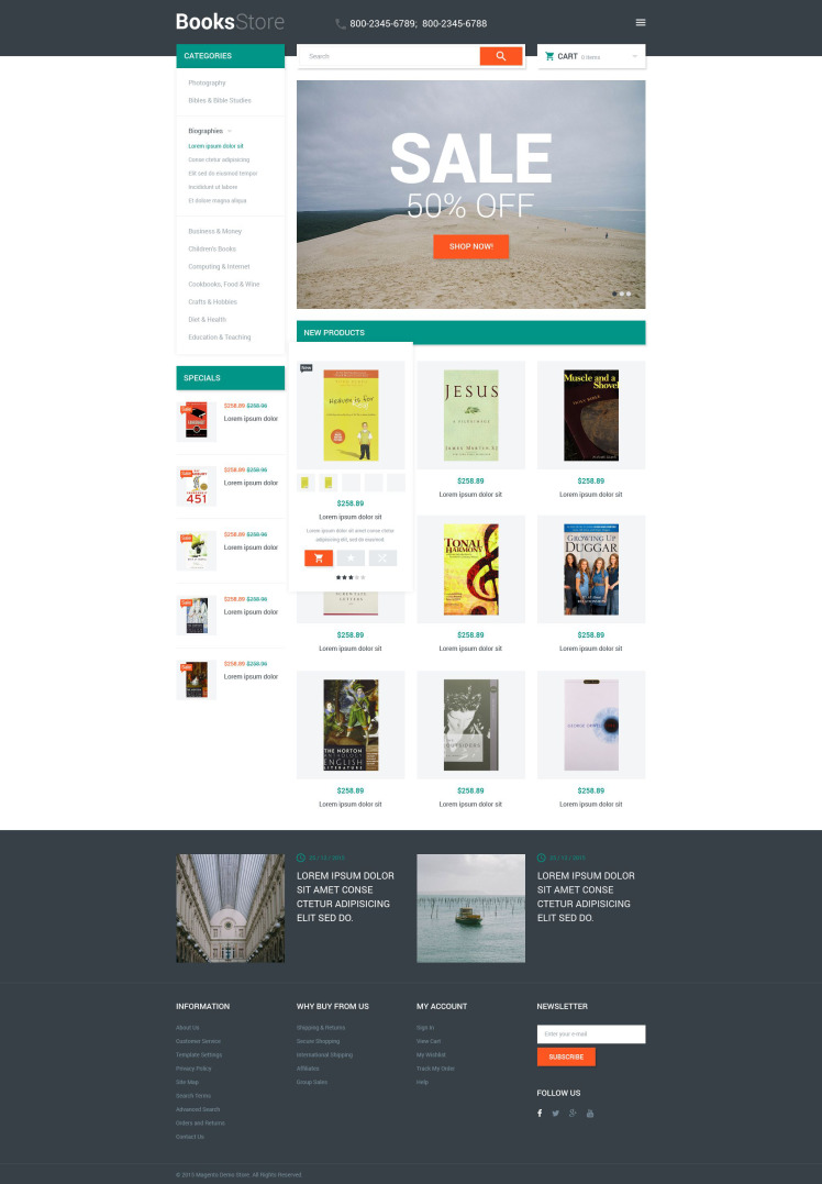 Books Store Magento Themes