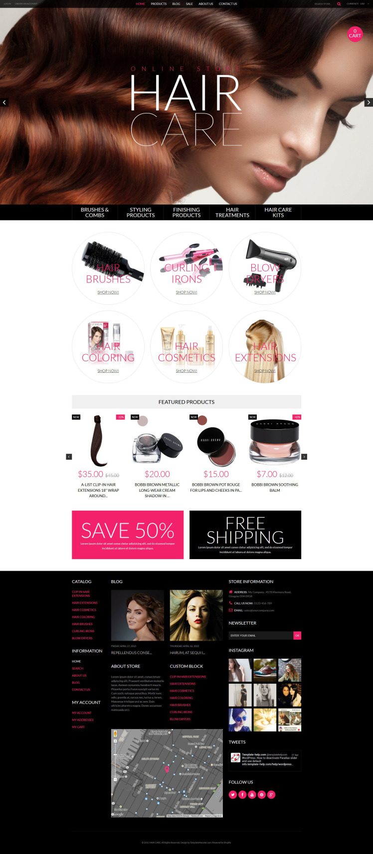 Cosmetics Store Shopify Theme for Beauty Salon #53785