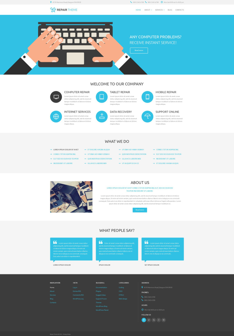 Electronics Fixing Services WordPress Themes