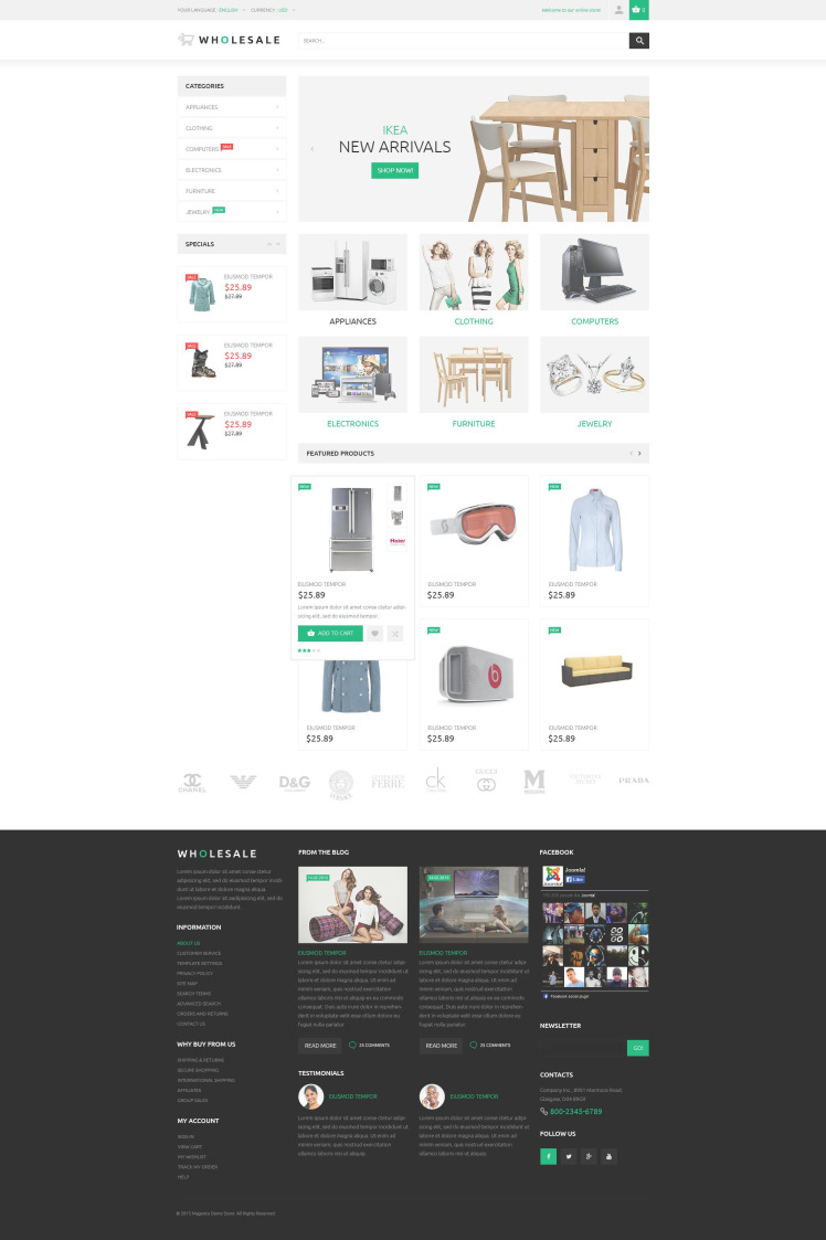 Online Warehouse Magento Themes
