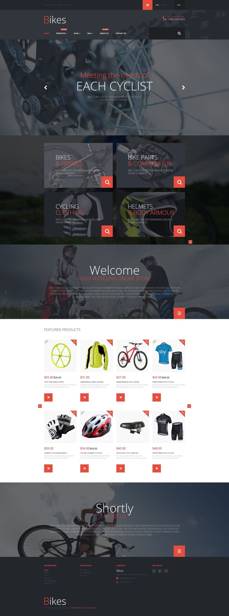 Bike Store Shopify Theme for Cycling Websites