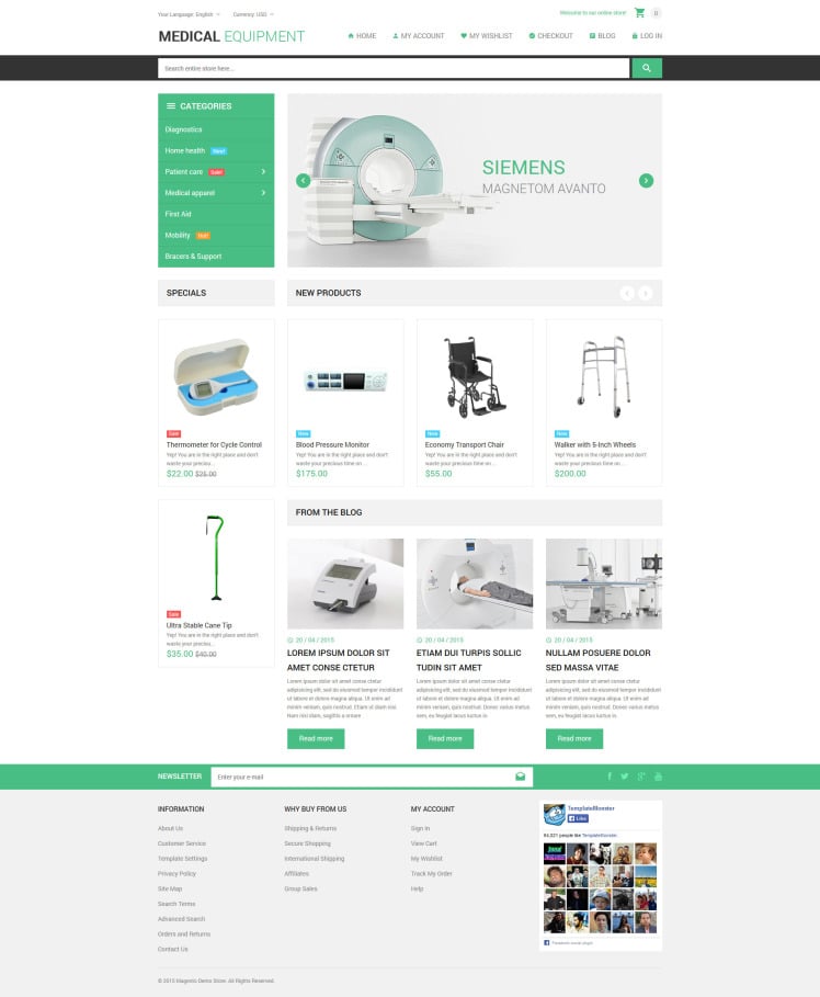 Medical Stuff Store Magento Themes