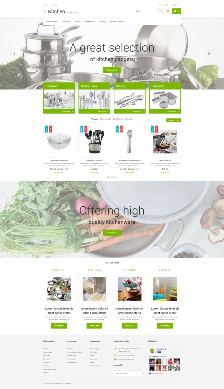 Kitchen Supplies Store PrestaShop Themes