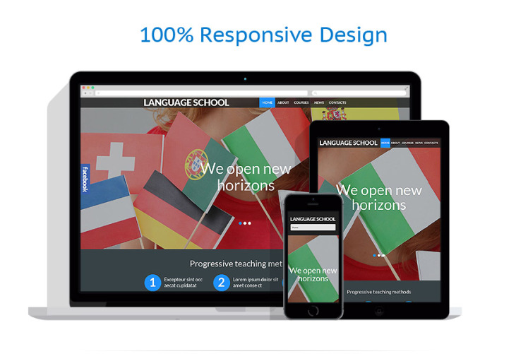 Language School Responsive WordPress Theme #53988