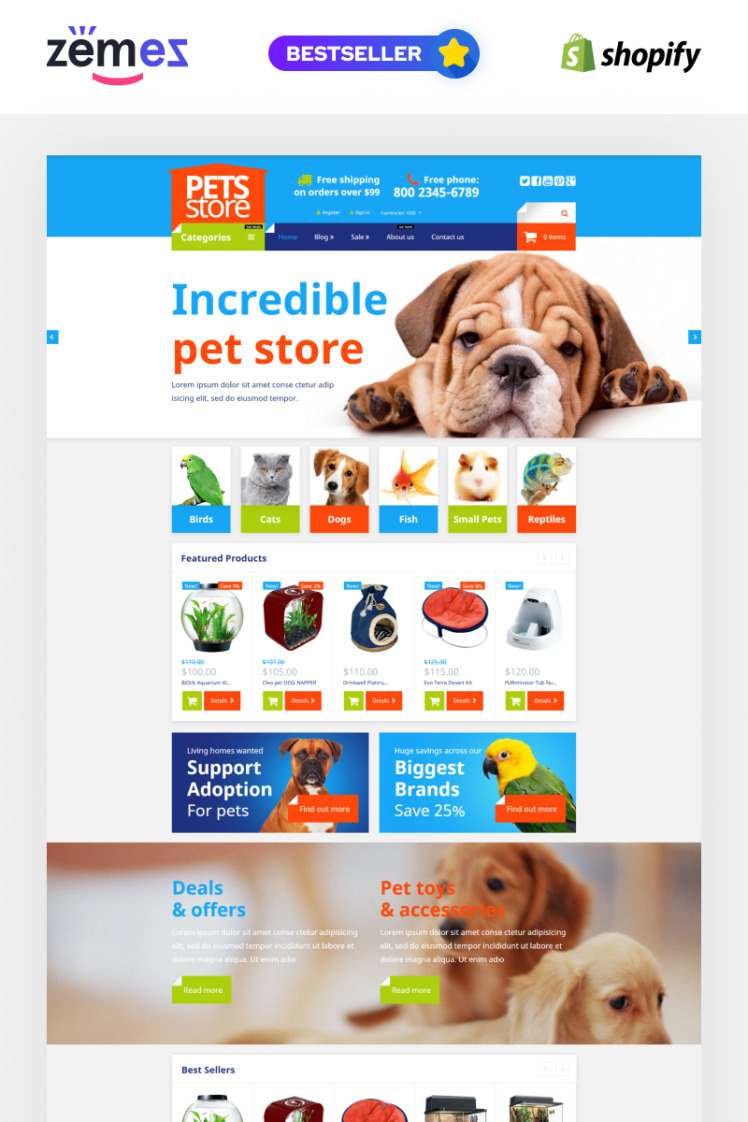 Animals and Pet Shop Responsive Shopify Theme