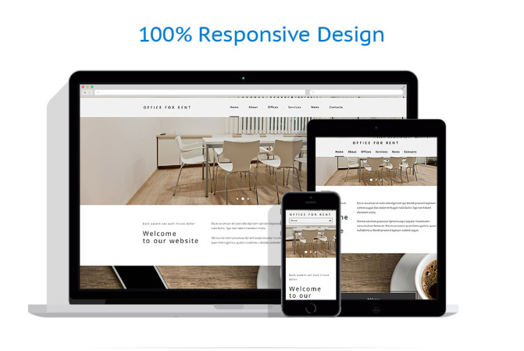 Workspace For Rent Website Design Office for Rent Website Template #54018
