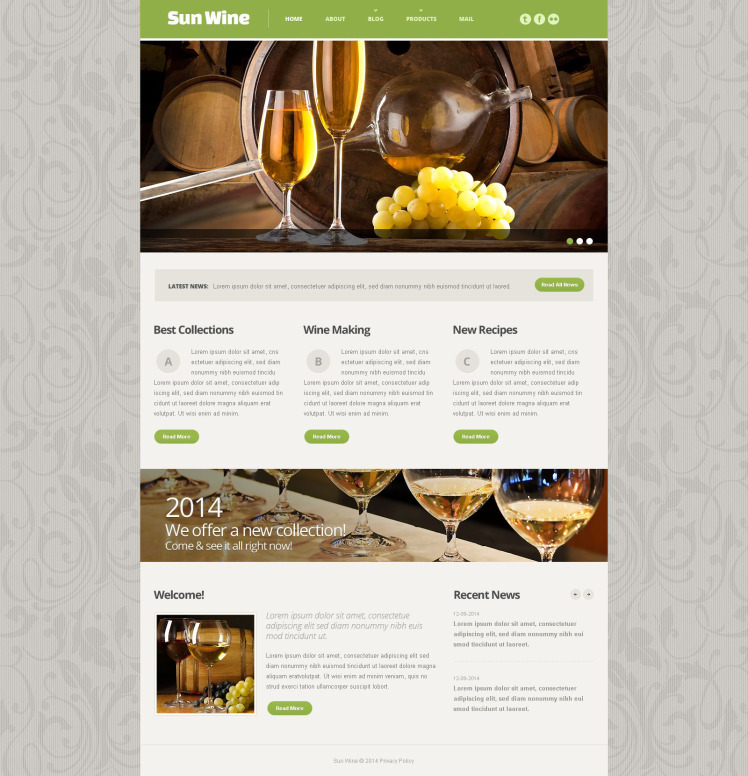 Wine Responsive Website Template #54014