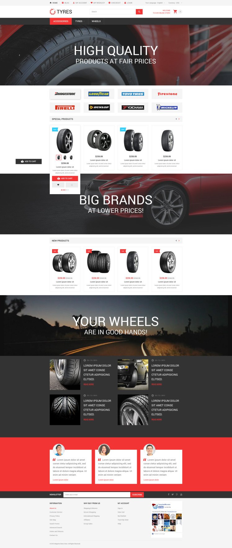 Car Wheels Online Store Magento Themes