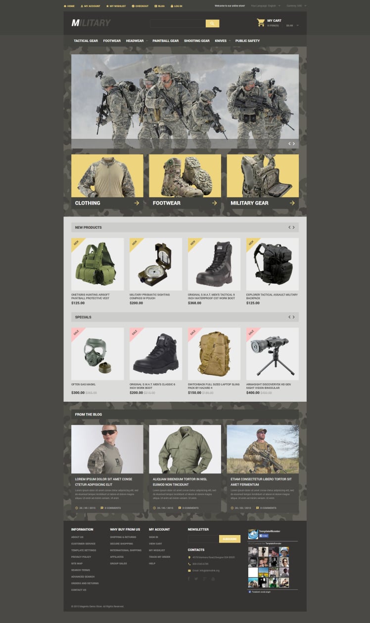Military Store Magento Themes