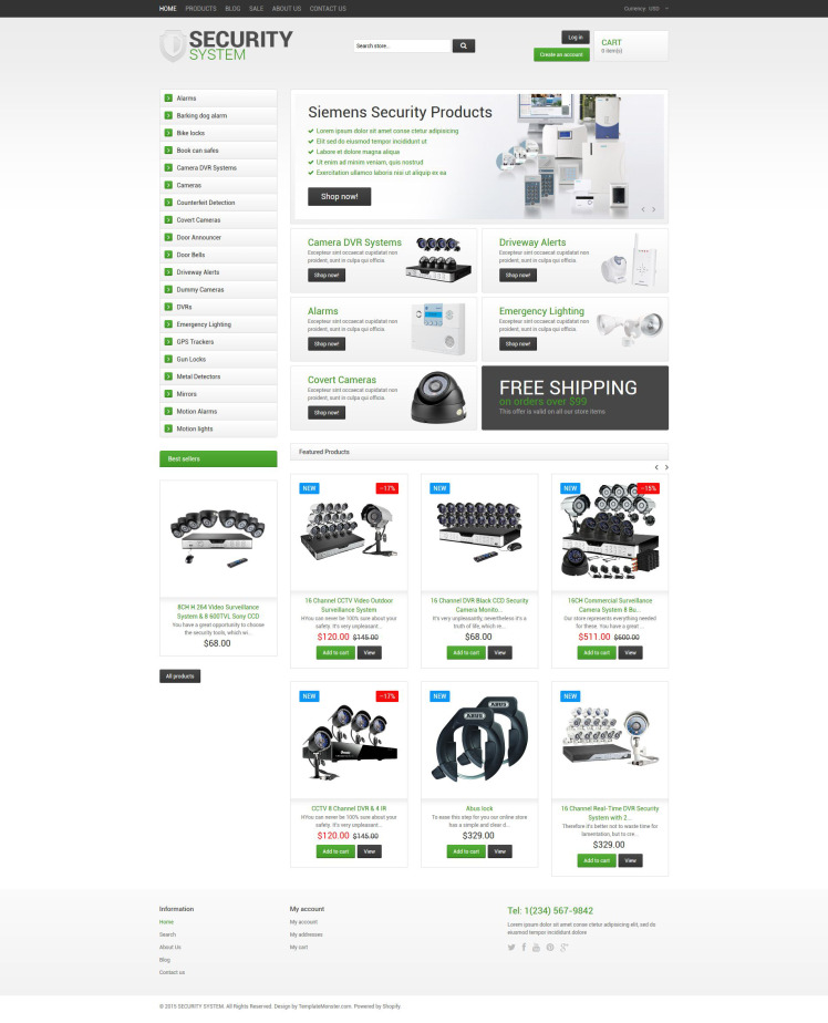 Security Responsive Shopify Theme #54547