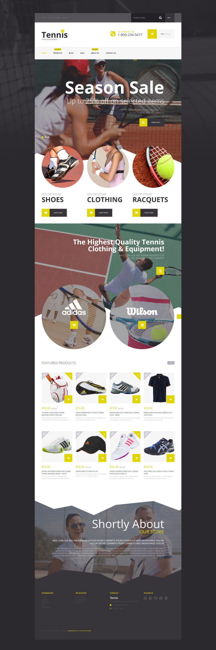 Tennis Accessories Store Shopify Theme #54548