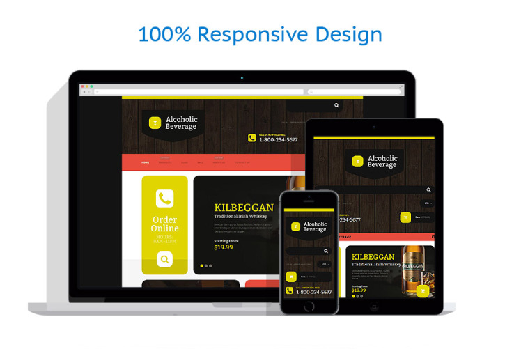 Alcoholic Beverage Store Shopify Theme #54690