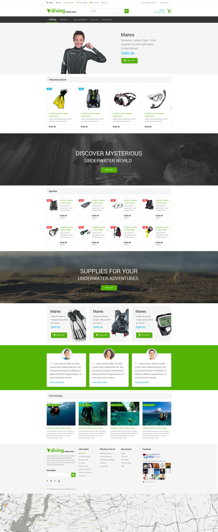 Deep Blue Dive Magento Themes