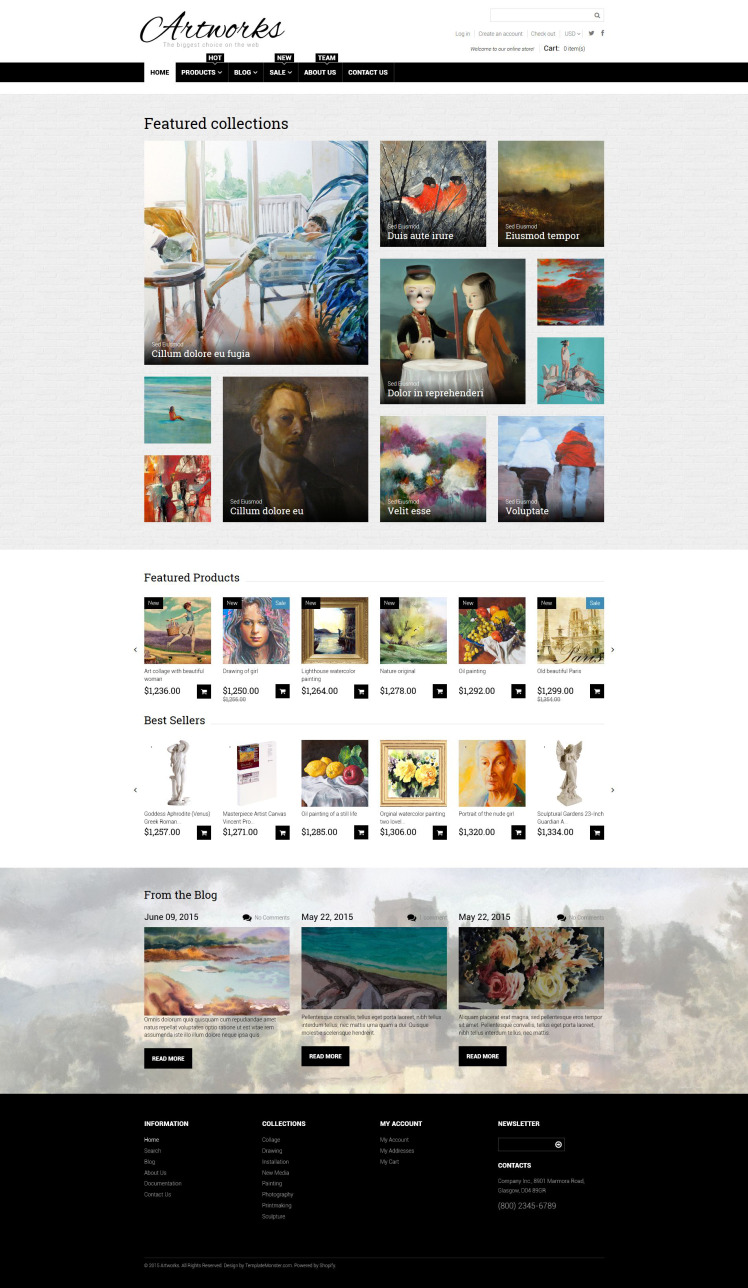 Artworks Art Responsive Shopify Theme #54787
