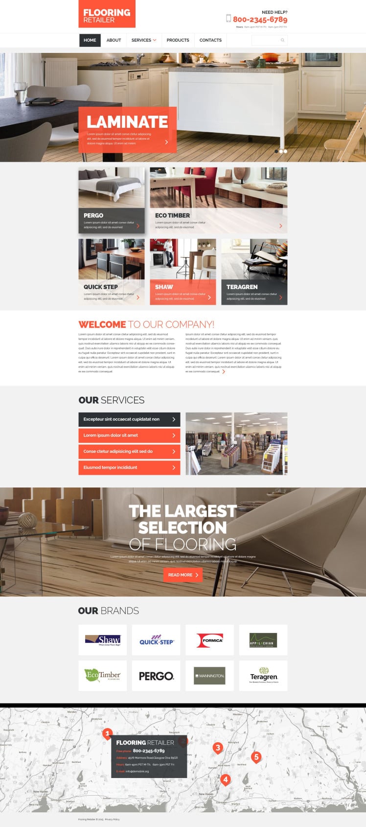 Flooring Responsive Website Template 54725