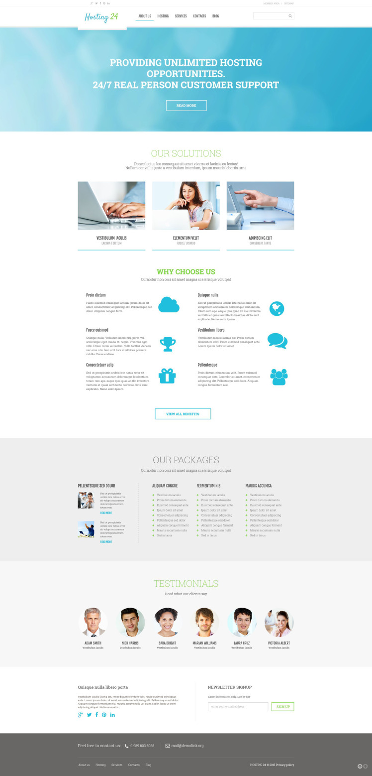 Hosting Responsive WordPress Theme #54791
