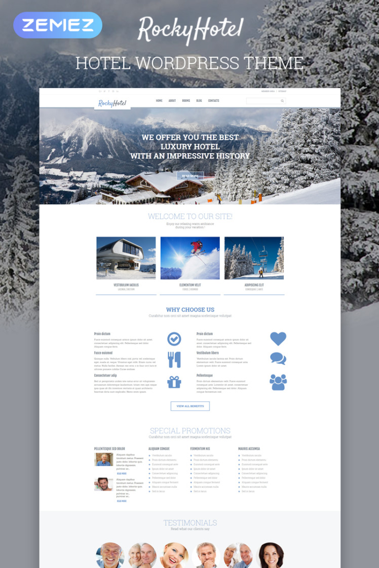 RockyHotel Hotel Multipurpose Modern Elementor WordPress Themes