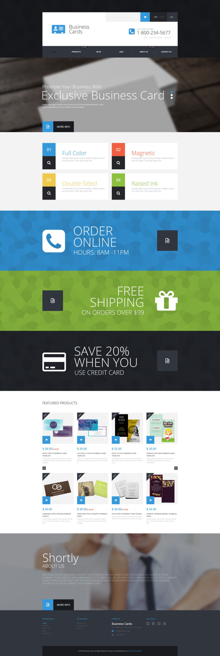Business Cards Store Shopify Theme #54854