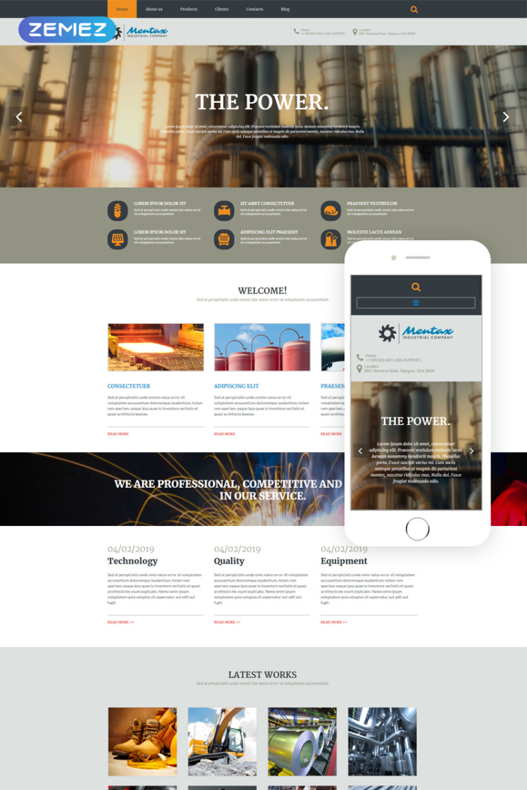 Industrial Company Joomla Templates