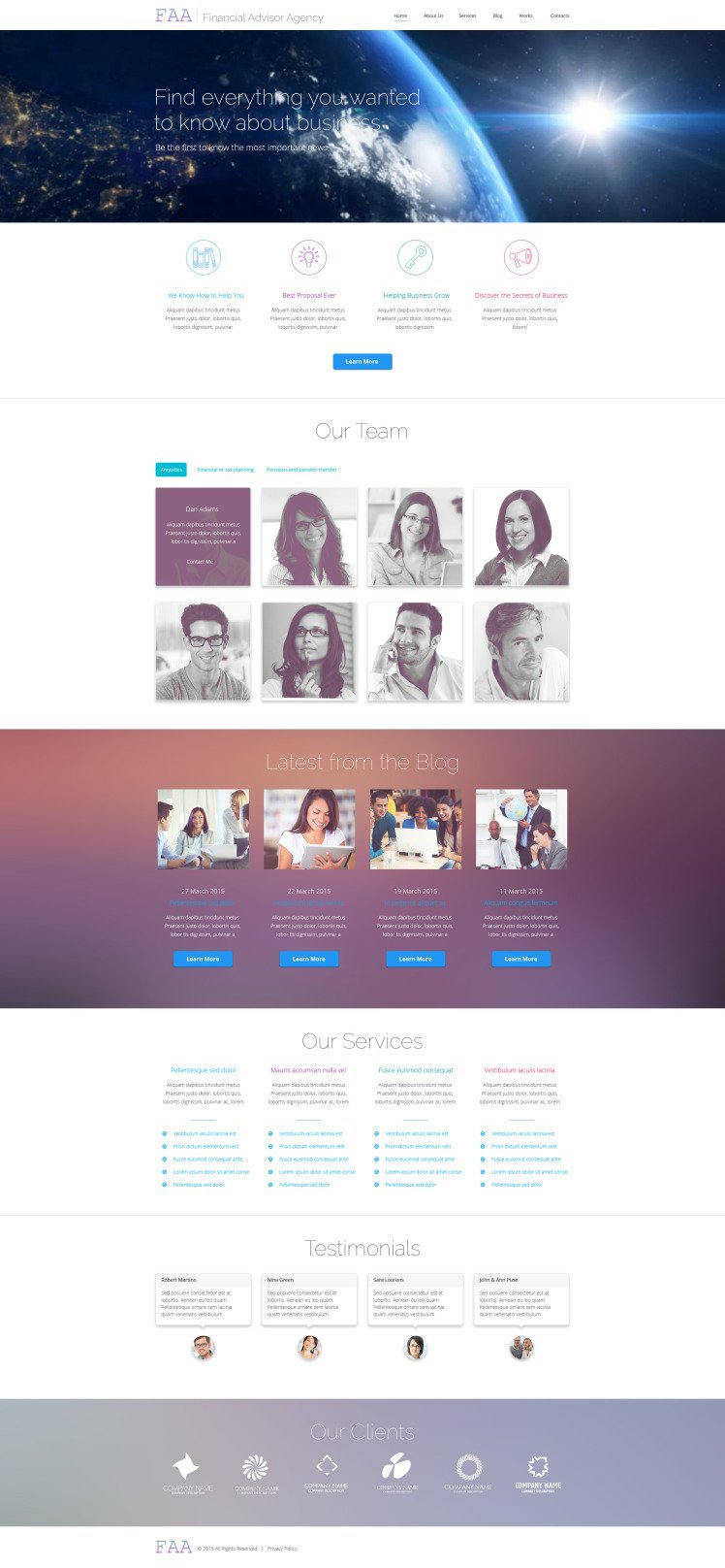 Financial Planning WordPress Themes