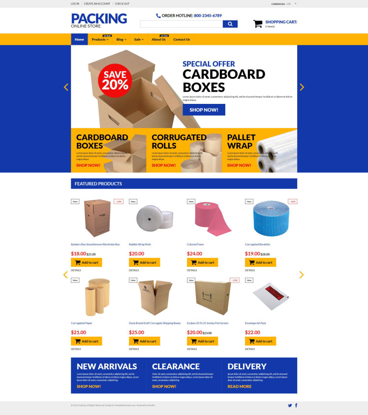 Packaging Responsive Shopify Theme #55071
