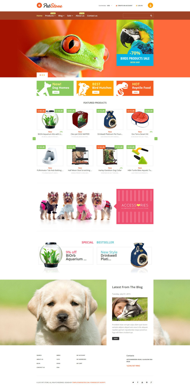 Pet Shop Responsive Shopify Theme #55163