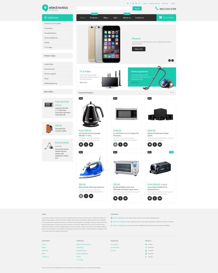 Electronics Retailer eCommerce Shopify Theme #55233