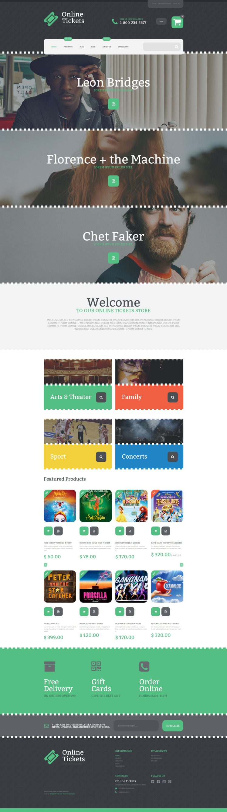 Online Tickets Shopify Theme #55234