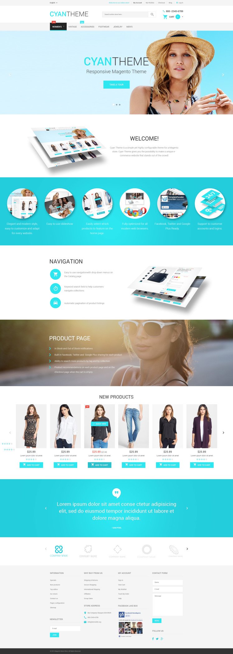 Cyan Theme Magento Themes