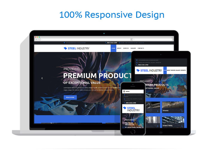 Steel Industry Website Template #55448