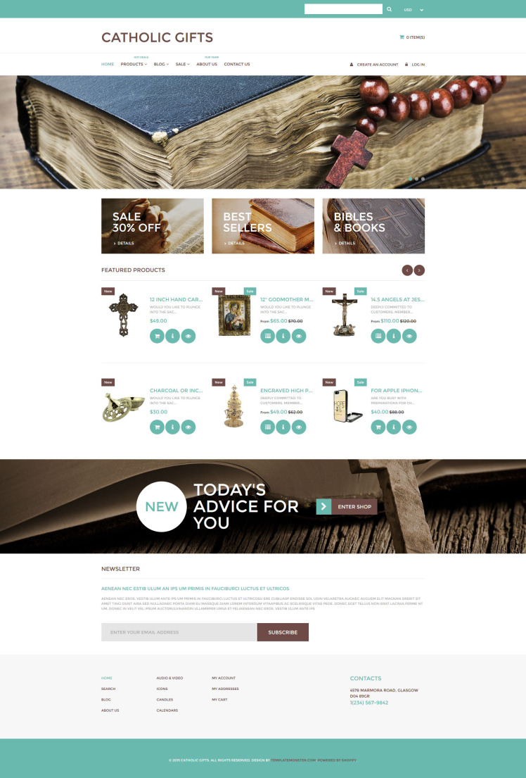 Catholic Church Responsive Shopify Theme #55550