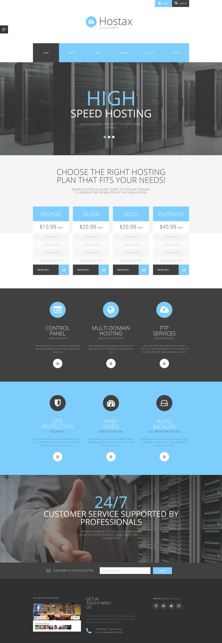 Hostax Hosting Clean Joomla Templates