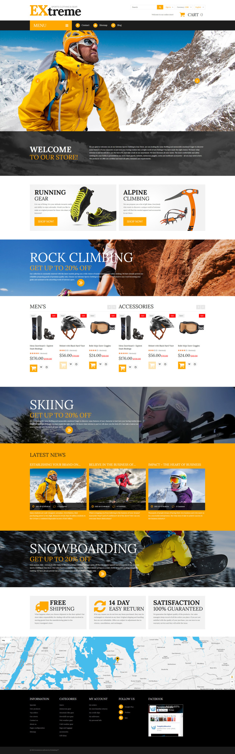 Extreme Sports Clothing PrestaShop Themes