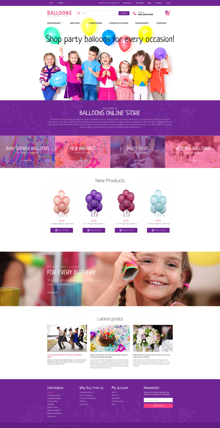 Festive Balloons Magento Themes