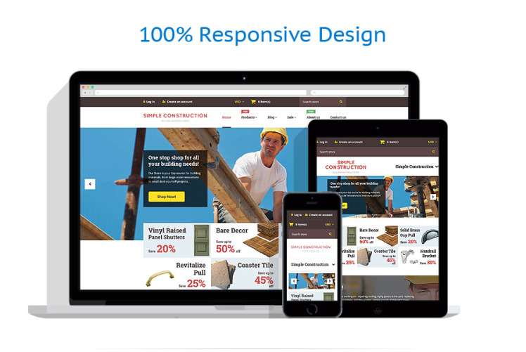 Simple Construction Shopify Theme #55965