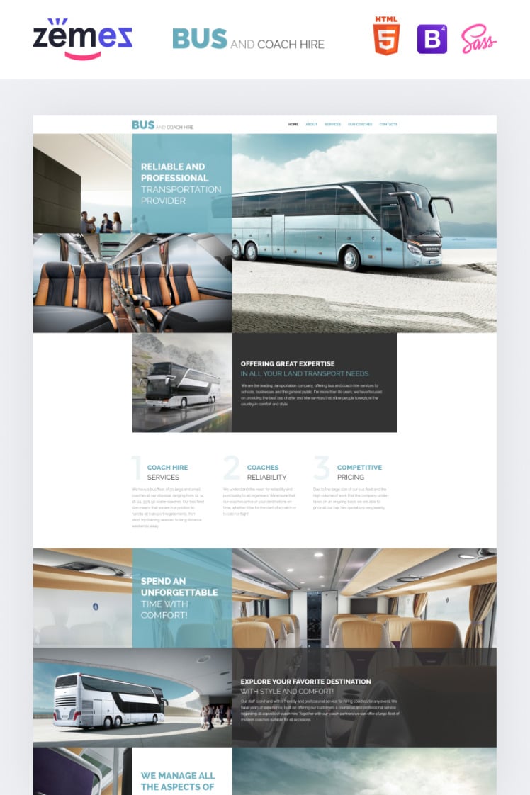 Bus and Coach Hire Website Template
