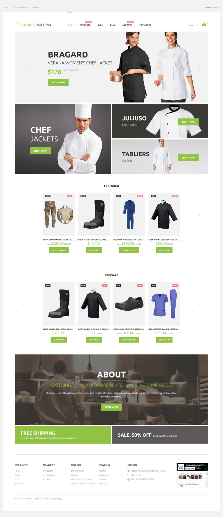 Uniform Store Responsive Shopify Theme #57606