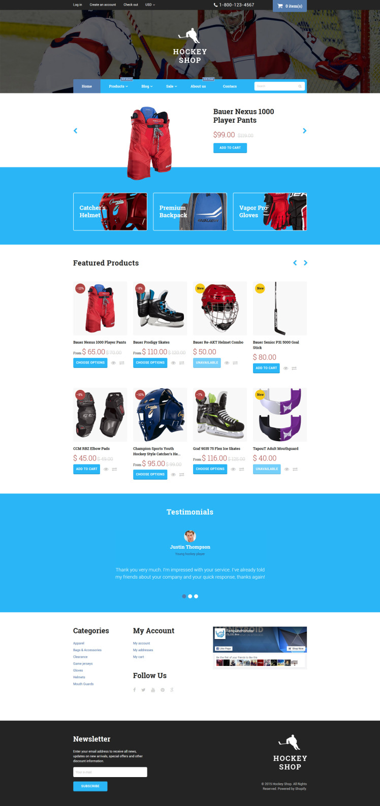 Hockey Shopify Theme #57756