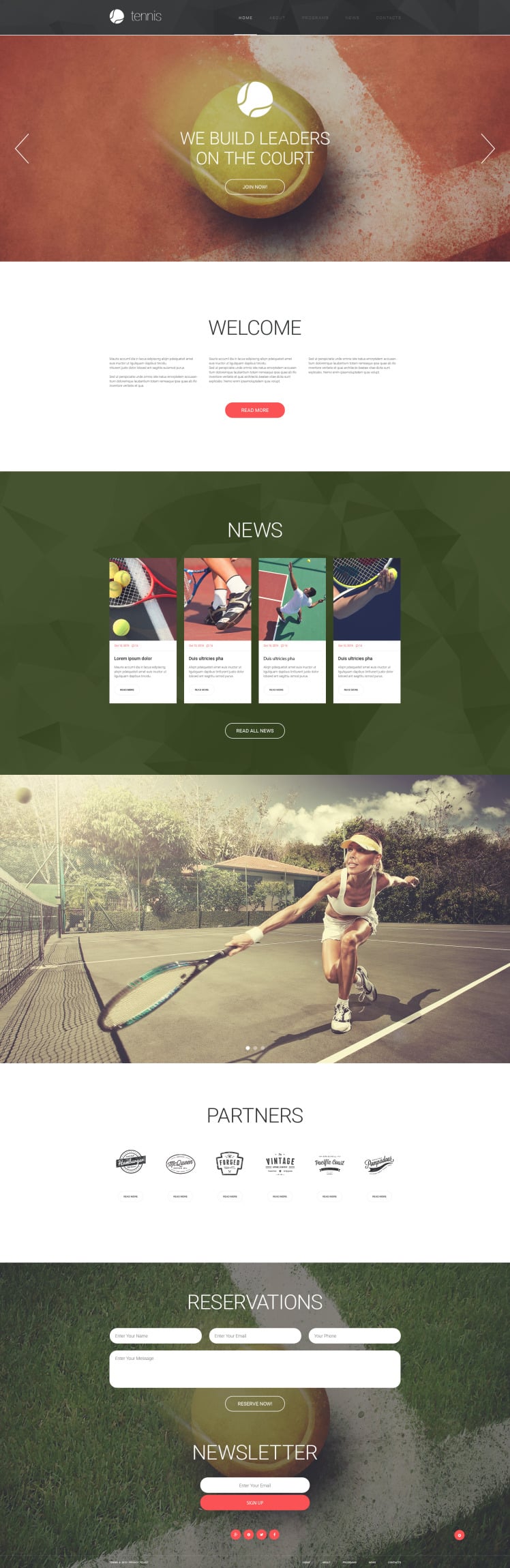 Tennis Responsive Website Template 57897