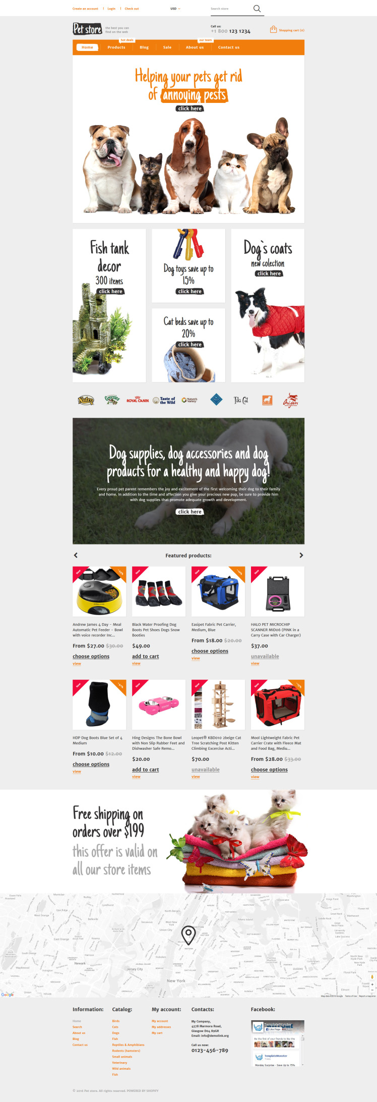 Animals and Pets Care eCommerce Shopify Theme #57997
