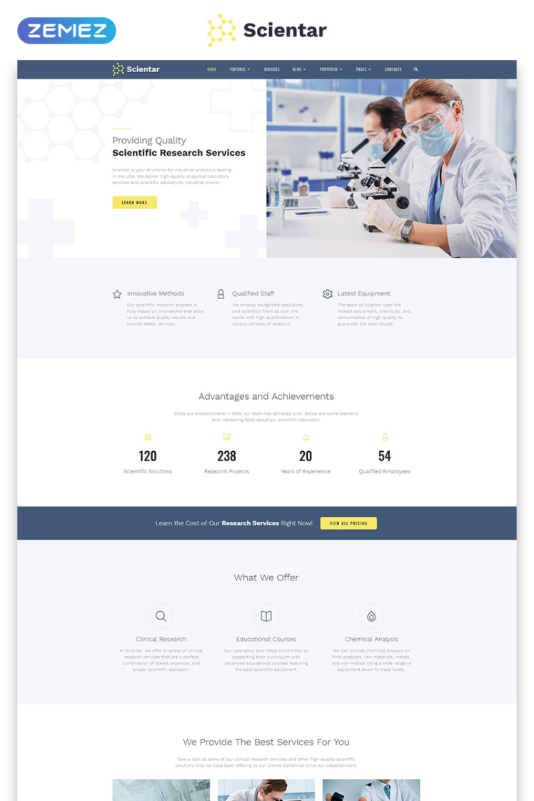 Science Tml Scientar - Science Lab Multipage HTML Modern Website Template #57942